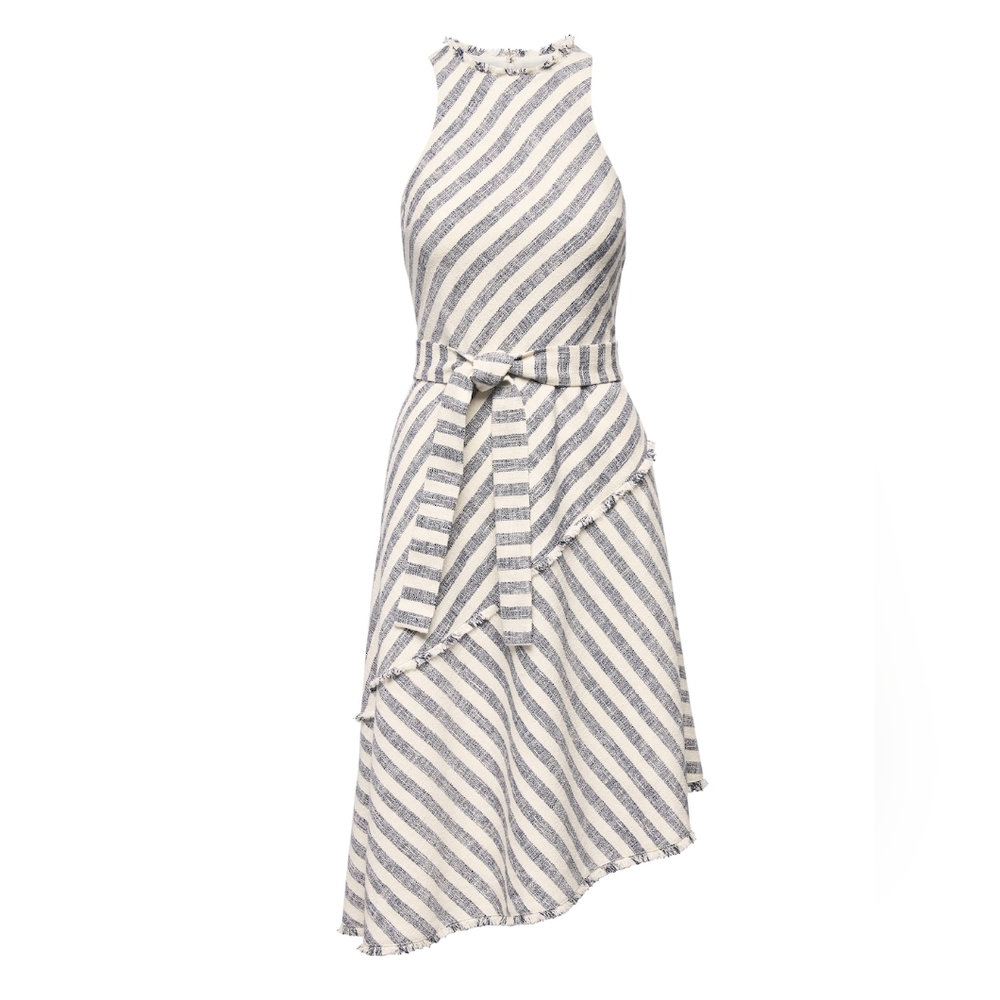 Banana Republic Asymmetrical Striped Dress - Blue and White
